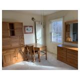 1970s Ranch Oak Childrens Bedroom Set