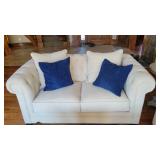 Couch and love seat - $700  Blue Pillows $6 each