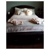Bed with bedding - $400