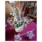 $15 for fake decor, glass flowers $10 each