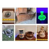 Collectors Dream of Vintage Ornaments, Paperweights, Uranium Glass, Porcelain Statues, Household 
