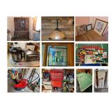 Antiques, Signed Artwork, Glassware, Collectibles, Vintage Books and Cameras, Tools and More