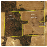 65 Acre Farm offered in 3 Individual Tracts of 1.89ac Land, 28.93ac Wooded, and 34.22ac Tillable