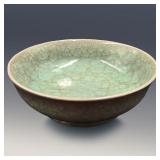Chinese Song Style Celadon Ru Kiln Ice Crackle Glaze Bowl