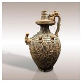 Chinese Gray Glaze Flower Kendi