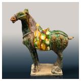 Chinese Tang Style Sancai Glazed Pottery Horse