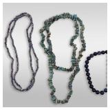 Pair Of Vintage Precious Stone Necklaces And A Beaded Bracelet