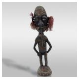 A Finely Carved Wooden Papua New Guinean Male Ancestral Standing Figure
