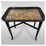 Vintage Chinese Export Hand Painted With Gold Leaf Tray Table