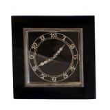 Art-Deco Grogan Co. Swiss Black Glass Clock - Diamond Decoration