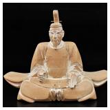 A FIne Japanese Wooden Seated Scholar Figure