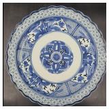 Japanese Arita Imari Blue & White Charger W/ Seal Mark