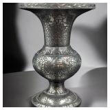 Antique Indian Silver Bidri Vase