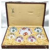 Meissen Chinoiseries Small Plate Set With Case, 7 In Total