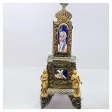 An Antique European Altar Reliquary With Enamel And Gilt Bronze