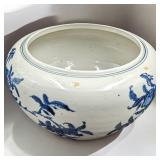 Antique Chinese Blue And White Alms Bowl With Qianlong Mark