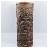 A Finely Carved Japanese Bamboo Brush Holder