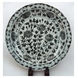 Large Chinese Blue And White Porcelain Charger 20th Century