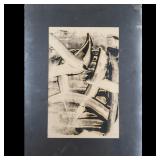 Jon Henry (American, 1916-1990) Original Pencil Signed Linoleum Print, "Monotype 26" Circa 1946