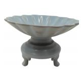 Chinese Sky Celadon Tri-Pod Pedestal Bowl
