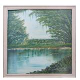 Florida Highwaymen Style Landscape Painting Signed R.A Beaudoin