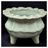 Chinese Celadon Glazed Porcelain Tri-Pod Censer