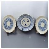 Lot Of 3 Antique Japanese Porcelain Plates W/ Character Marks