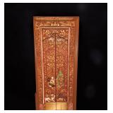 Antique Pair of Thai Hardwood Carved Doors, Lacquered, Gilt And Polychrome