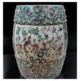 Antique Chinese Famille Rose Garden Seat 19th Century Qing Dynasty