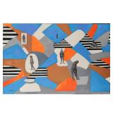 New York / Florida Artist Bruce Gregory 1917-2002 Abstract Painting Signed Estate Fresh