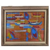 New York / Florida Artist Bruce Gregory 1917-2002 Abstract Painting Signed Estate Fresh