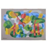 New York / Florida Artist Bruce Gregory 1917-2002 Abstract Painting Signed Estate Fresh