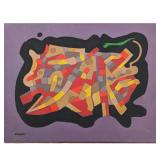 New York / Florida Artist Bruce Gregory 1917-2002 Abstract Painting Signed Estate Fresh