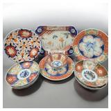 9Pc Japanese Imari Porcelain Dishes And Bowls