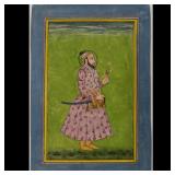 Indian Mughal School Miniature Painting Of Emperor Shah Jahan