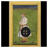 Indian Mughal School Miniature Painting Of Mughal Royalty