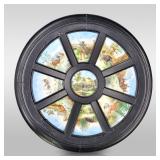 An Antique Austrian Wood Framed Painted Porcelain Plate