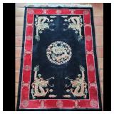 Antique 1920s Chinese Rug With Dragon Design