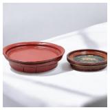 Pair Of Chinese Lacquered Wood Chargers