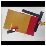 Jon Henry (American, 1916-1990) Acrylic Abstract Painting "Homage To El" 1985, NO RESERVES