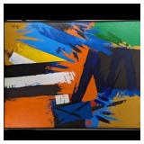 Jon Henry (American, 1916-1990) Acrylic Abstract Painting "Paragon Park" 1985, NO RESERVES