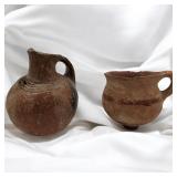 A Pair Of Middle Eastern Pottery Vessels, Age Unknown. From the Collection of William Ashby