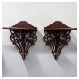 Pair Of Beautiful Wooden Wall Shelves