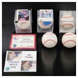 Lot Of 5 Signed MLB Baseballs: Manny Ramirez, Frank Thomas, Jim Thome W/ COA, Dave Chalk, Tommy John