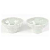 Pair of Chinese Blanc De Chine Horn Cups