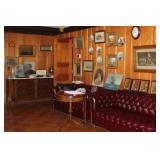 Pair of Hancock & Moore Leather Open Arm Chairs and 2 Chesterfield Genuine Leather Tufted Sofas