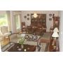 Bassett Cumberland Pine 6 chair, 1 display cabinet, dining room set with leaf and pads