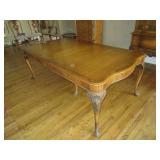 1940’S DINING ROOM TABLE FRENCH STYLE BY THE SAGINAW FURNITURE SHOPS 70” X 44” X 30” + 3 LEAFS 12”