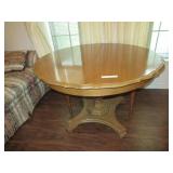 VINTAGE THOMASVILLE PIE CRUST DINING ROOM TABLE 46” WITH 2 ADDITIONAL 12” LEAVES