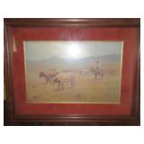 ROBERT PUMMILL LITHOGRAPH RAWHIDE AND DUST 32” X 25”